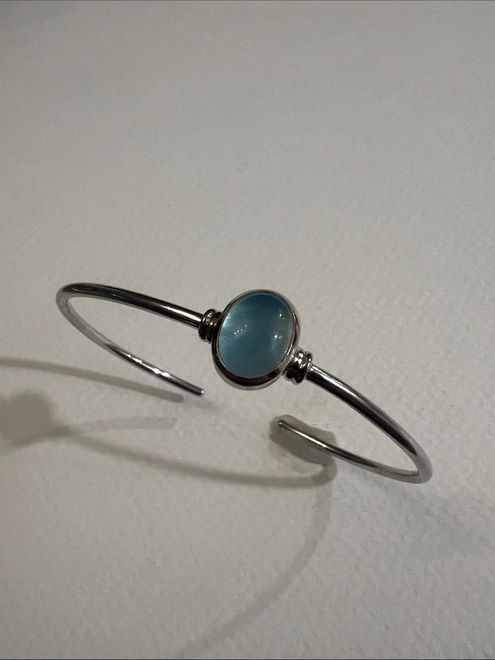 Blue Stone Open Cuff Bracelet